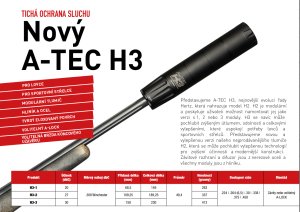 Tlumič A-TEC, model H3, 3 modulový, pro ráže do .223" (5,56mm), na závit M15x1mm