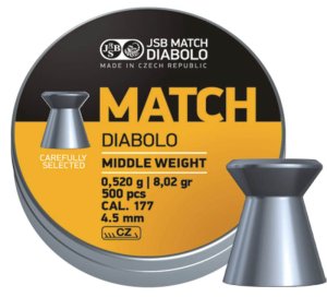 Diabolka JSB Match, Match, .177"/ 4,5mm, 8,02GR (0,520g), balení 500ks