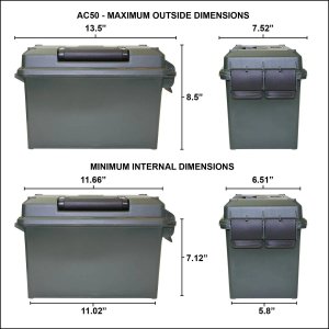 Krabice MTM Case Gard, Ammo Can .50 Cal., pro sypané střelivo, černá