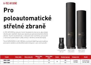 Tlumič A-TEC, AR 40-3 GEN2, Cerakote, pro ráže do .223" (5,56mm), na závit 1/2"-28 UNEF