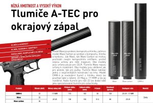 Tlumič A-TEC, model CMM-6, modulový, malorážkový, pro ráže do .22", na závit M10x1mm