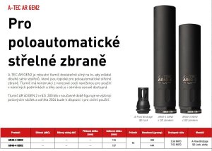 Tlumič A-TEC, AR 40-3 GEN2, Cerakote ráže do .30" (7,62mm), závit 14x1mm